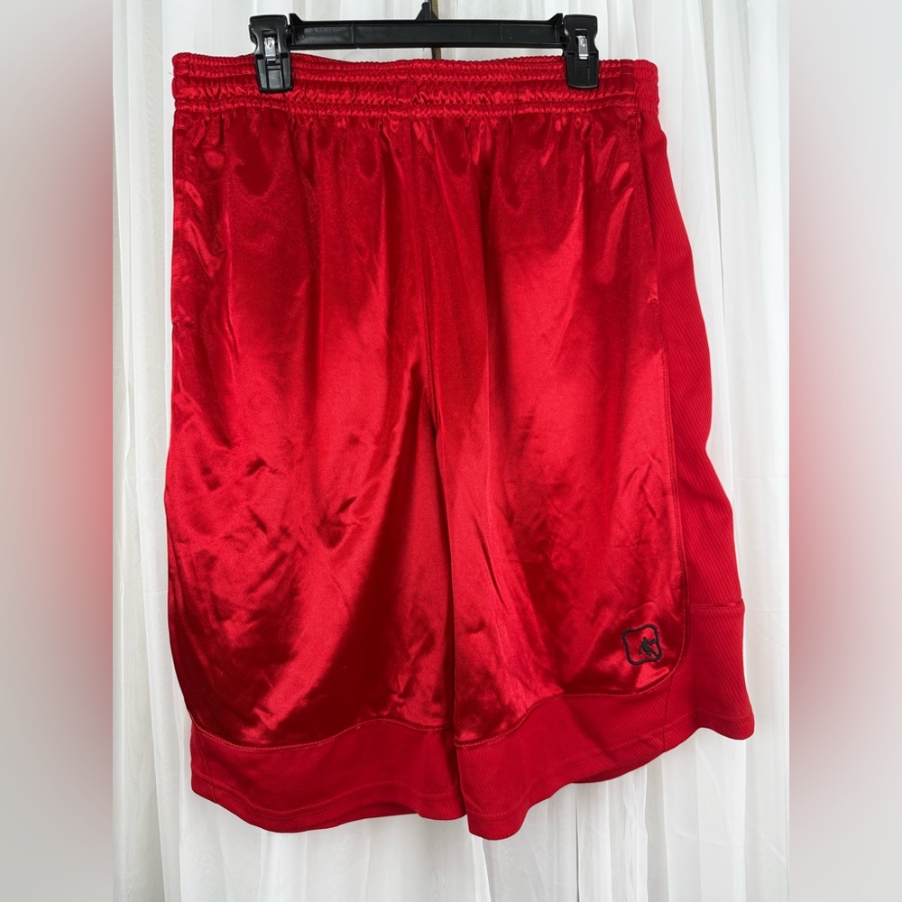 AND1 Basketball Shorts Mens L Red Athletic Y2K Streetball 34 Waist
